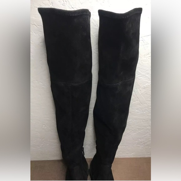 Calvin Klein Women's Over the Knee Stretch Boots Black with Lug Soles Size 7.5M - Picture 6 of 13